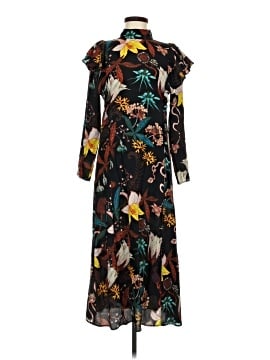 blue and white boho dress Women's White & Blue Floral Boho Puff Sleeve Maxi Dress main image 0