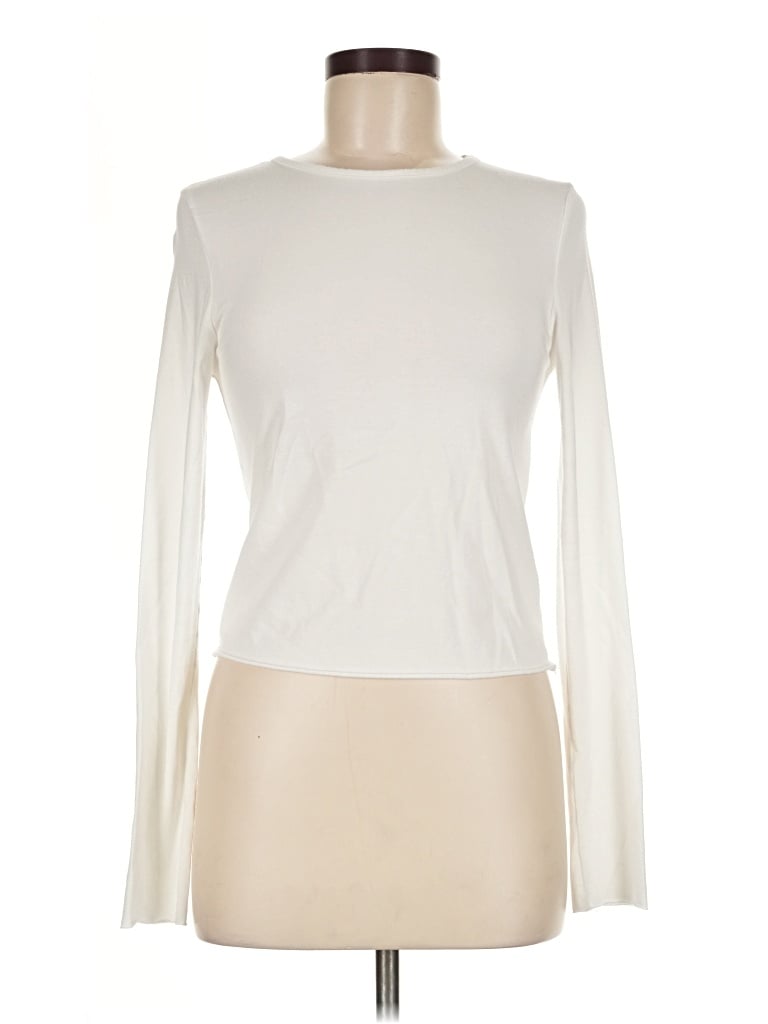 Pre-owned Anthropologie Long Sleeve T-shirt In Ivory