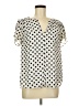 41Hawthorn 100% Polyester Polka Dots Ivory Short Sleeve Blouse Size M - photo 1
