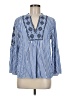 Ann Taylor LOFT 100% Rayon Blue Long Sleeve Blouse Size M (petite) - photo 1