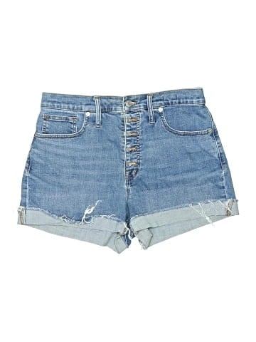 Madewell High-Rise Denim Shorts in Derby Wash: Button-Front Edition (view 1)