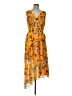 Eliza J 100% Polyester Print Orange Cocktail Dress Size 12 - photo 1