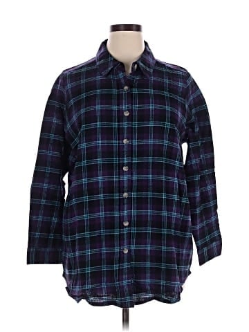 Woman Within Long Sleeve Button-Down Shirt (view 1)