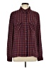 CAbi 100% Polyester Plaid Burgundy Long Sleeve Blouse Size L - photo 1