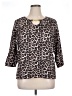 Cathy Daniels Animal Print Black 3/4 Sleeve Blouse Size XL - photo 1