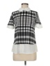 Unbranded Checkered-gingham Silver Short Sleeve Turtleneck Size M (petite) - photo 1