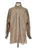 Pilcro Stripes Tan Long Sleeve Button-Down Shirt Size XXS - photo 1