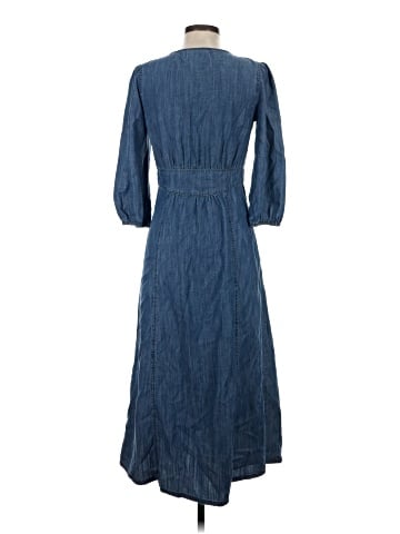 Madewell Denim Pieced-Waist Midi Dress in Mariden Wash (view 2)