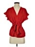 Max Studio 100% Polyester Red Short Sleeve Blouse Size S - photo 1