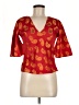 Fashion Spy 100% Polyester Red 3/4 Sleeve Blouse Size M - photo 1