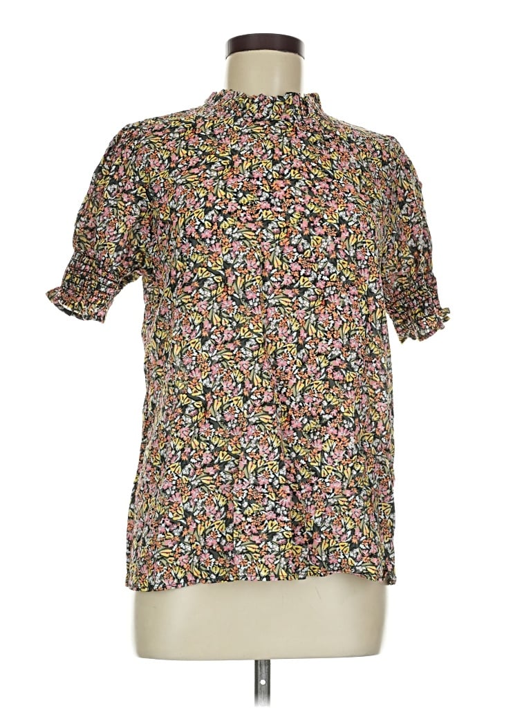 Pre-owned Les Amis Short Sleeve Blouse In Brown