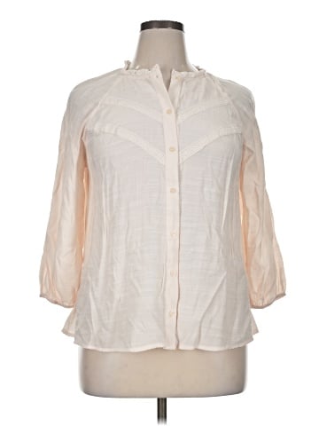 LC Lauren Conrad 3/4 Sleeve Button-Down Shirt (view 1)