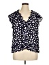 Counterparts 100% Polyester Polka Dots Blue Short Sleeve Blouse Size XL - photo 1
