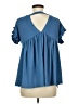 White Birch Blue Short Sleeve Blouse Size M - photo 2