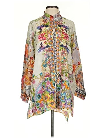 Johnny Was 3/4 Sleeve Silk Top (view 1)