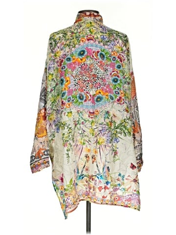 Johnny Was 3/4 Sleeve Silk Top (view 2)