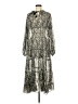 Aqua 100% Polyester Paisley Silver Gray Casual Dress Size M - photo 1