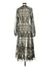 Aqua 100% Polyester Paisley Silver Gray Casual Dress Size M - photo 2