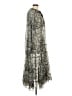 Aqua 100% Polyester Paisley Silver Gray Casual Dress Size M - photo 4