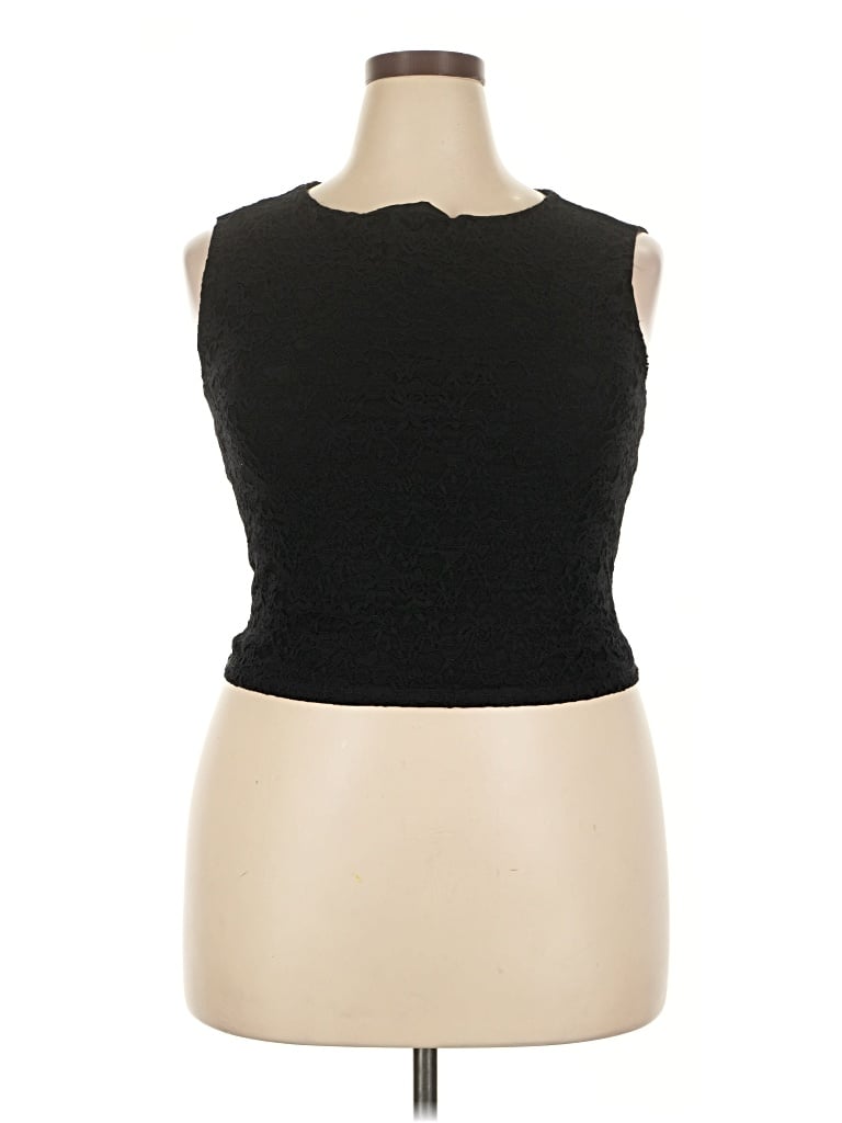 Pre-owned Madden Nyc Sleeveless Top Black Halter Neckline Tops