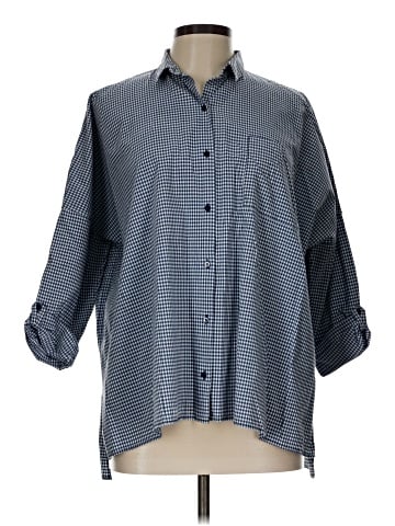 Zara 3/4 Sleeve Button-Down Shirt (view 1)