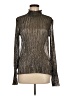 L'Agence Metallic Silver Long Sleeve Blouse Size Med (2) - photo 1