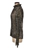 L'Agence Metallic Silver Long Sleeve Blouse Size Med (2) - photo 5