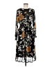 Boohoo 100% Polyester Print Black Casual Dress Size 6 - photo 1