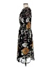 Boohoo 100% Polyester Print Black Casual Dress Size 6 - photo 5
