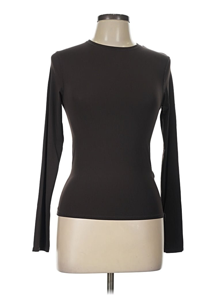 Pre-owned Zara Long Sleeve T-shirt In Brown