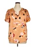 DR2 100% Polyester Orange Short Sleeve Blouse Size XL - photo 1