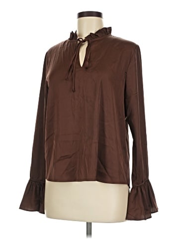 Chocolate Long Sleeve Blouse (view 1)