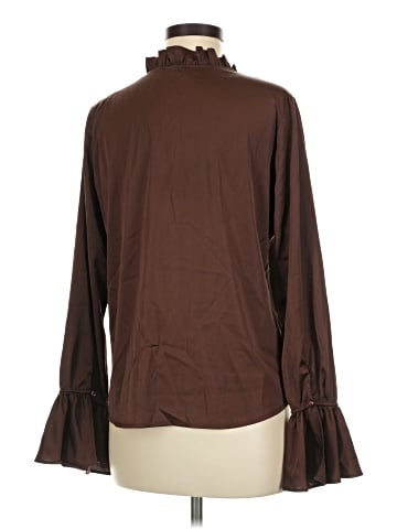 Chocolate Long Sleeve Blouse (view 2)