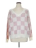 Roolee Checkered-gingham Pink Pullover Sweater Size XL - photo 1
