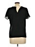 Worthington 100% Polyester Black Short Sleeve Blouse Size L (petite) - photo 2