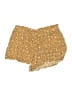 Vanilla Star 100% Rayon Floral Gold Orange Shorts Size L - photo 2