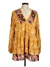 Easel 100% Rayon Yellow Long Sleeve Blouse Size M - photo 1