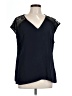 Banana Republic 100% Polyester Black Short Sleeve Top Size L - photo 1