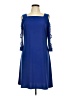 MSK Solid Blue Casual Dress Size M - photo 1