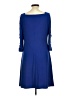 MSK Solid Blue Casual Dress Size M - photo 2