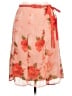 B. Moss 100% Polyester Floral Orange Casual Skirt Size 10 - photo 1