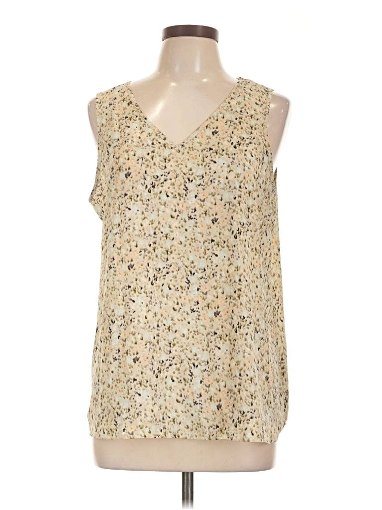 Pre-owned Apt. 9 Sleeveless Blouse In Gold