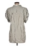 Alexander Jordan 100% Rayon Stripes Silver Short Sleeve Blouse Size L - photo 2