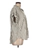 Alexander Jordan 100% Rayon Stripes Silver Short Sleeve Blouse Size L - photo 4