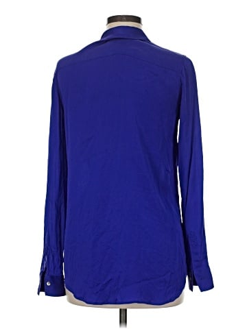 Theory Long Sleeve Silk Top (view 2)