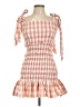 Mable Checkered-gingham Orange Cocktail Dress Size L - photo 1