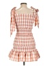 Mable Checkered-gingham Orange Cocktail Dress Size L - photo 2