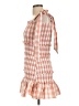 Mable Checkered-gingham Orange Cocktail Dress Size L - photo 5