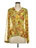 CAbi 100% Polyester Floral Yellow Long Sleeve Blouse Size L - photo 1