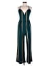 Express Color Block Teal Jumpsuit Size L - photo 1
